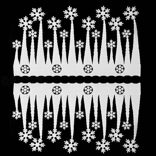 2pcs/lot Christmas Foam Ice Strip Icicle Snowflake Pendant Merry Christmas Decoration White Snow Ornaments Window Decor for Home