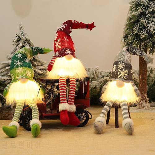 Christmas Doll Ornaments With Lights Christmas Gift Faceless Doll Gift Christmas Decoration For Home 2022 Navidad New Year Noel