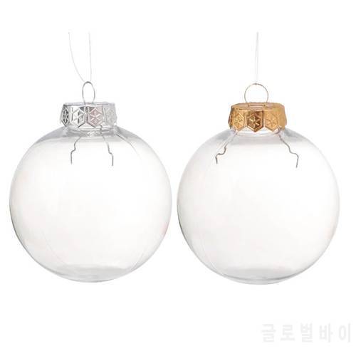 10pcs Christmas Transparent Ball Plastic Christmas Tree Ball Box Bauble Ornament Hanging Pendant Wedding Gift Party Decoration