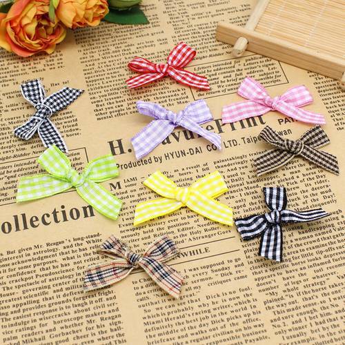 50PCS /lot square Ribbon Bows Decoration Small Tie Gift Bows For Crafts Flower Wedding Bow Birthday DIY Decoration