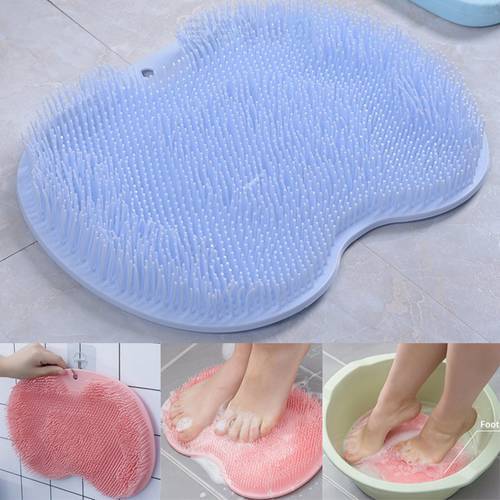 Back Scrubber Silicone Massage Brush Silicone Foot Scrubber Massage Pad Bathroom Non-slip Bath Mat Bath Accessories