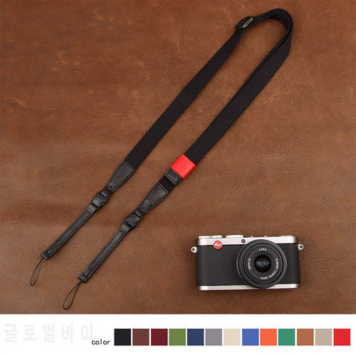 cam-in CS172 1801-1815 Cotton tape Cow Leather Universal Camera Strap Neck Shoulder Carrying Cloth General Adjustable Belt
