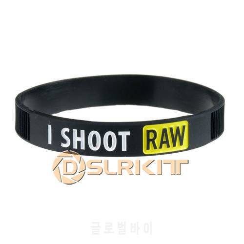 Yellow I SHOOT RAW Silicone bracelet Photographers Wristband