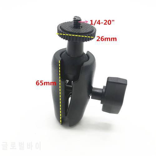 25mm Ball Mount Double Socket Arm 1/4 Tripod Adapter Screw to 1 inch Ball Mount for Gopro Action Camera GPS Holder