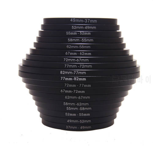 18pcs Camera Lens Filter Step Up Down Ring Adapter Set 37 - 82mm For Canon For Nikon Canon camera DSLR SLR