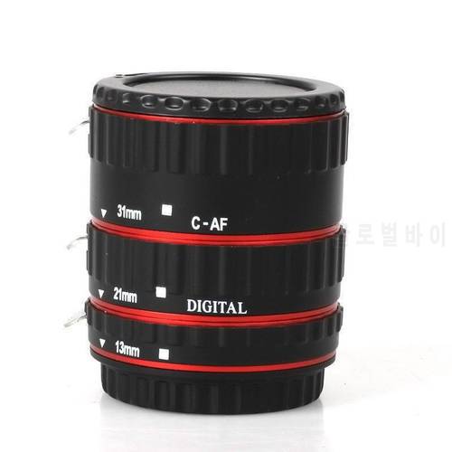Red Metal Auto Focus AF Macro Extension Tube Ring Lens Adapter for Kenko CANON EOS EF-S Lens DSLR Camera