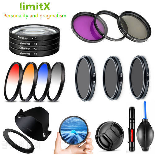 UV CPL ND FLD Graduated colour Close Up Filter & Lens Hood Cap cleaning pen for Canon Powershot SX70 SX60 SX50 HS G3X Camera