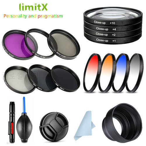 UV CPL ND FLD Graduated Colour Close Up Filter Kit & Lens Hood Cap for Sony ZV-E10 A6400 A6300 A6100 A6000 A5100 16-50mm lens