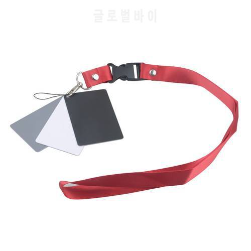 Digital Camera 3 in 1 Pocket-Size White Black Grey Balance Cards Gray Card With Neck Strap Rope For Digital Photography Camera