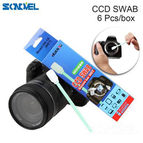 6Pcs 14mm Wet Sensor Cleaning Kit CMOS CCD Cleaner SWAB For Sony Olympus Fuji Panasonic Nikon Canon Camera DSLR