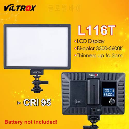 Viltrox VL-500T 18W LED Video Light Ultra thin LCD Bi-Color & Dimmable DSLR Studio LED Light Lamp Panel for Camera DV Camcorder