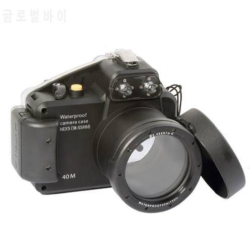 Mcoplus 40m 130ft Diving Camera Waterproof Housing Bag Case for Sony Nex-5 Nex5 18-55mm Camera