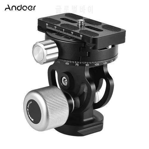 Andoer VH-10 2 Way Tripod Head Panoramic Bird Watching Photography Head with Quick Release Plate for Sirui L10 RRS MH-02