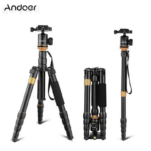 Andoer Tripod Professional Camera Tripod Monopod Ball Head for Canon Nikon Sony DSLR Tripod better than Q666 Pro