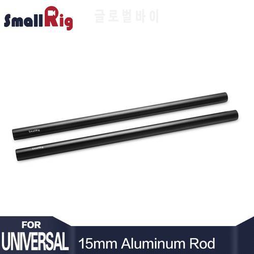 SmallRig 2PCS 15mm Aluminum Alloy Rods 30cm / 12inch Long for Dslr Camera 15mm Rods System Camera Rail Rod Black 1053