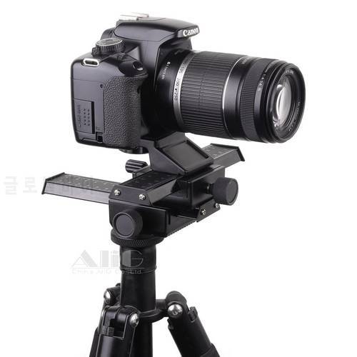 DSLR Rig Metal Two-way Adjustment Camera Tripod Head Fits for Lens Reverse Macro Photography Accessories
