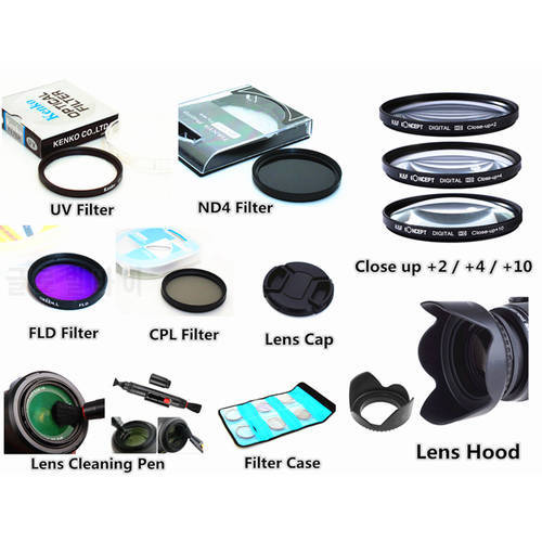 58mm Filter CPL UV FLD ND4 Closed Up Lens Hood Cap For Canon EOS 2000D 1500D 3000D 4000D 250D Rebel T7 T100 SL3 on 18-55mm Lens