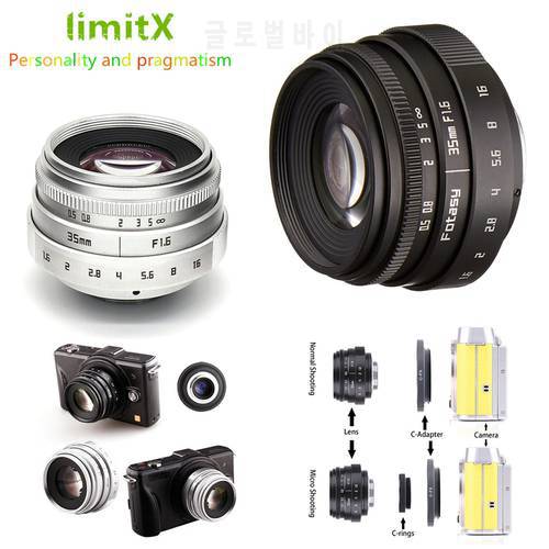35mm F1.6 CCTV Lens C Mount For Sony A6500 A6400 A6300 A6000 A5100 A5000 NEX-6 NEX-7 NEX-5T NEX-5R NEX-3N APS-C E-Mount NEX