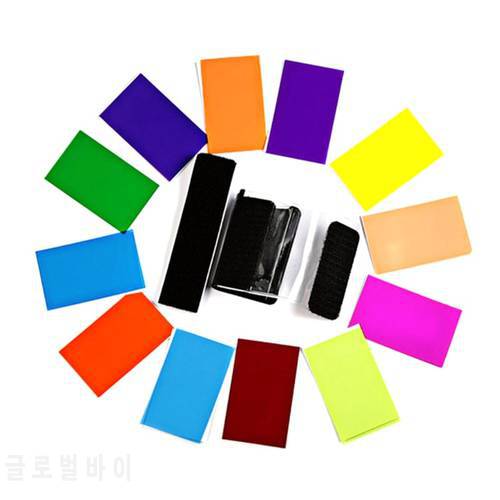 OOTDTY Lens Accessories 12 PCS Flash Color Card Diffuser Soft Box Lighting Gel Pop Up Filter for Camera Dropshipping