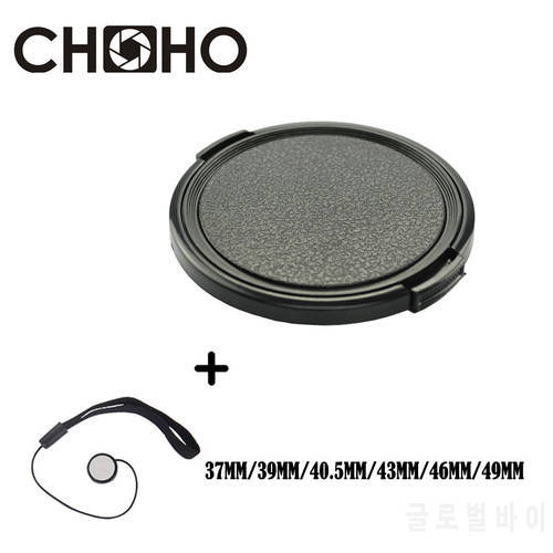 Camera Lens Cap Protection Cover 37mm 39mm 40.5mm 43mm 46mm + Anti-lost Rope Snap On Protector for Canon Nikon Sony Accessories
