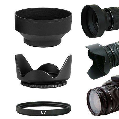 55MM Lens Hoods & UV Filter Kit For Nikon D5600 D5500 D5300 D7500 D3400 D3300 D750 D5 and Nikon AF-P 18-55mm lens