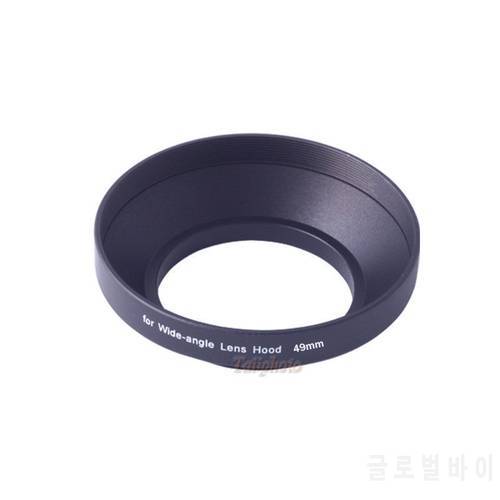 49mm 49 mm Black Camera Metal Lens Hood Wide Angle Screw In Mount Lens Hood for Canon Nikon Pentax Sony Tamron Sigma