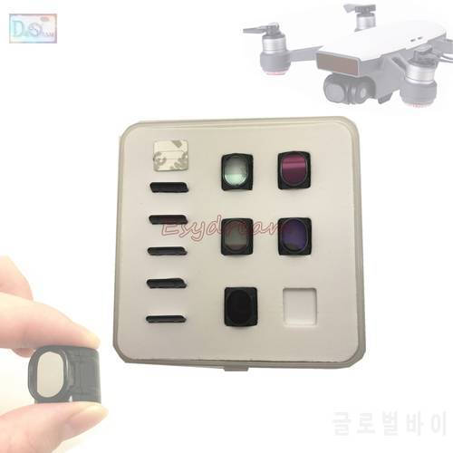 Neutral Density ND4 + ND8 + ND16 + CPL + UV Ultraviolet Polarizer Lens Filter Kit for DJI Spark Accessories Gimbal Drone Camera