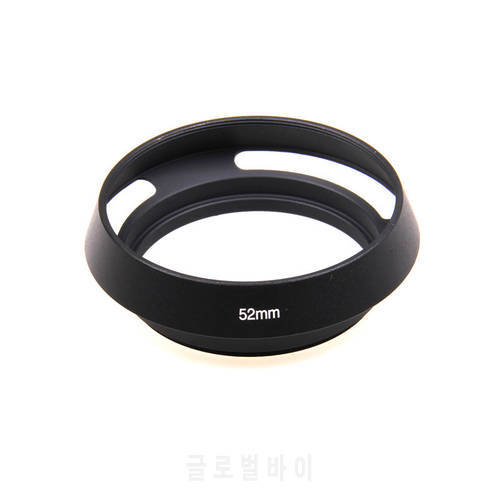 52mm Screw-in metal tilted vented Lens Hood For Fujifilm Olympus Panasonic Canon Sony Nikon camera Lens