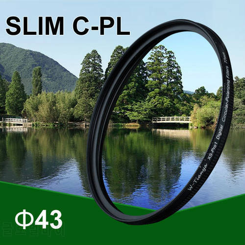WTIANYA 43mm C-PL CPL Circular Polarizer Lens Filter 43 mm (5.3mm Slim, K9LR Optical Glass, Avoid Vignetting)
