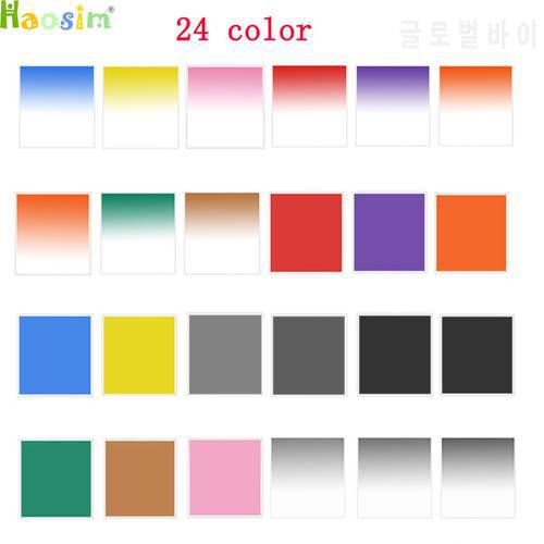 24 Color square Filters full color filters / Graduated color filers for Cokin P