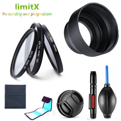 limitX Filter Kit UV CPL ND4 Lens Hood Cap cleaning pen for Sony HX400V H400 HX350 HX300 Digital Camera
