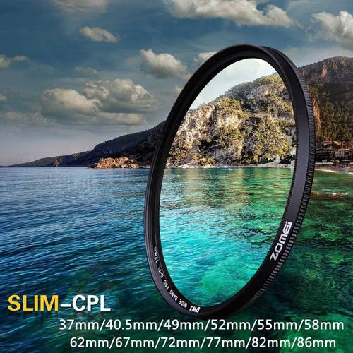 ZOMEI Ultra Slim AGC Optical Glass PRO CPL Circular Polarizing Polarizer Camera Lens Filter 49/52/55/58/62/67/72/77/82/86mm Lens