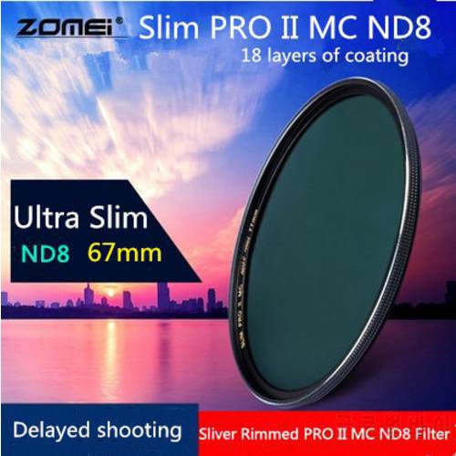 67mm New Zomei Ultra Slim ND64 ND1.8 64X 6 Stop Exposure Sliver Rimmed Glass Neutral Density ND Filter for Canon Nikon Tamron