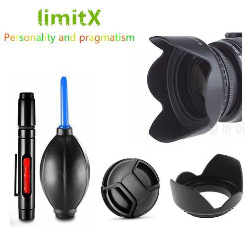 4 in 1 Accessories Lens Hood / Lens Cap / Cleaning pen / Air Blower Pump for Sony DSC H400 HX350 HX300 Digital Camera