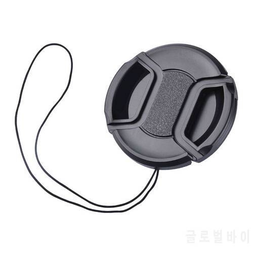100pcs 49mm center pinch snap on front lens cap with string for Canon Nikon Olympus Pentax Contax Sony Samsung Casio Fuji Sigma