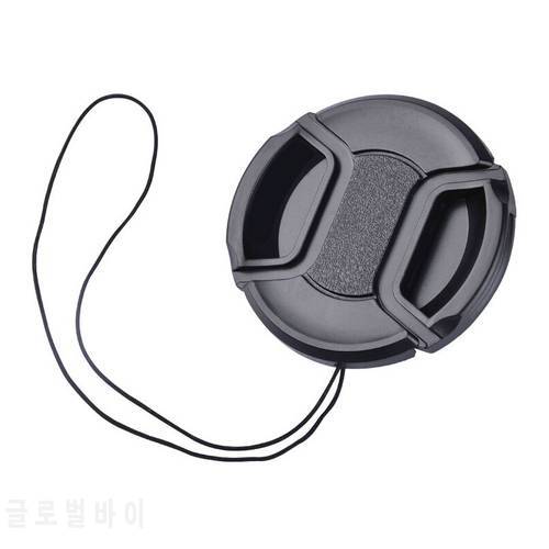 100pcs 82mm center pinch snap on front lens cap with string for Canon Nikon Olympus Pentax Contax Sony Samsung Casio Fuji Sigma