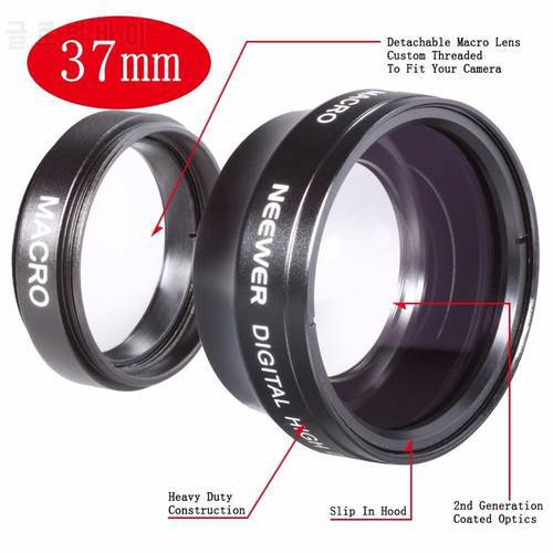 Neewer 37MM 0.45X Wide Angle Lens + Macro + Lens Bag for Canon and Any Camera with a 37MM Filter Thread Free Shipping