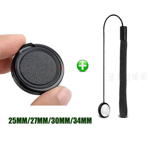 Camera Lens Cap Protection Cover 25MM 27MM 30mm 34MM + Anti-lost Rope Snap on for Canon Nikon Sony Accessories