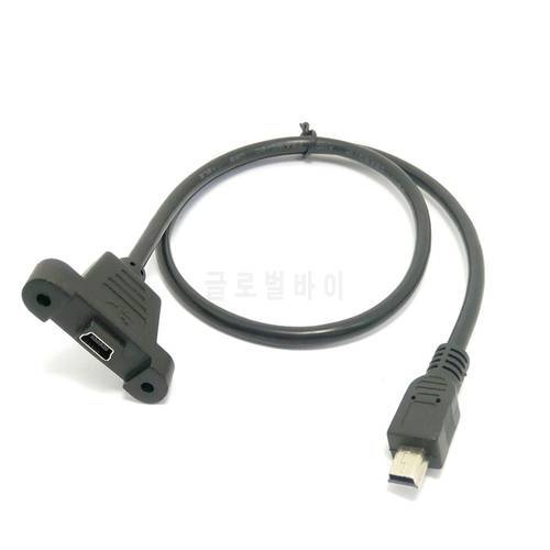 30cm 50cm Panel Mount Type Mini USB 5Pin Male to Female Extension Adapter