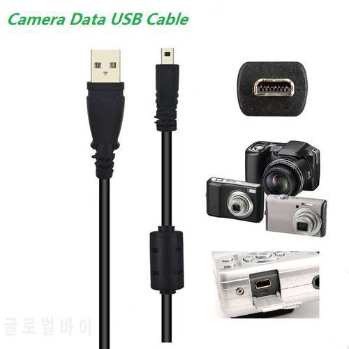 100pcs/lot Black 1.2M 1.5M 8 Pin UC-E6 Camera USB Data Cable Cord For Olympus Pentaxist FinePix For Sony Nikon Coolpix