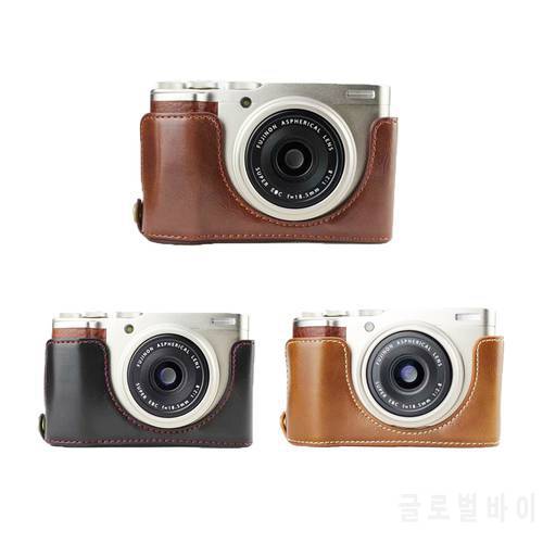 New PU Leather Camera Case Half Body Cover For Fujifilm XF10 FUJI X-F10 Openning Bottom Case Black Brown Coffee