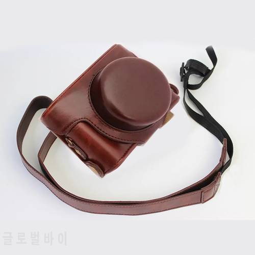 Portable PU Leather case Camera Bag for Panasonic LUMIX LX7 LX5 LX3 DMC-LX7 Camera protective cover with strap