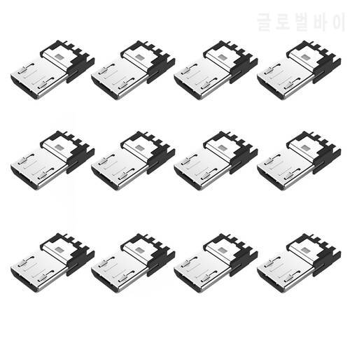 5 Pack Micro USB Connector Adapter MINI Micro 5 Pin Plug DIY Solder Cable Type Assembly Adapter Micro USB Male Connector Charger