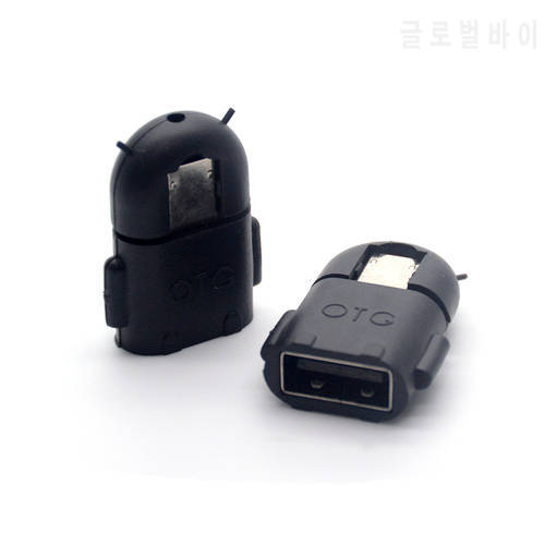 2 Pcs/lot Portable Multi Color Robot Shape Android Micro USB To USB Converter OTG Adapter For Android Tablet PC Smart Phone