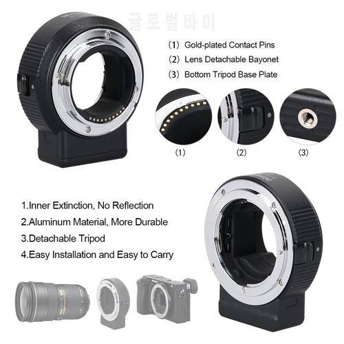 Commlite CM-ENF-E1 PRO Auto Focus Lens Mount Adapter for Nikon F Lens only for Sony E Mount A7R2 A7II A6300 A6500 A7R Mark III