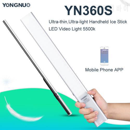 Yongnuo YN360S Ultra-thin,Ultra-light Handheld Ice Stick LED Video Light 3200k to 5500k Controlled by Phone App Camera LED Light