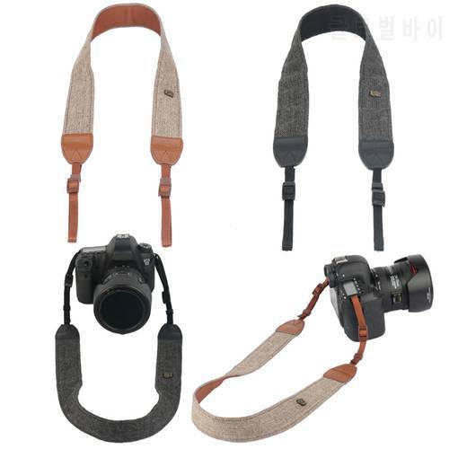 120cm Universal Cotton Camera Strap Adjustable Camera Shoulder Neck Vintage Strap Belt for Canon Sony Nikon Olympus DSLR Cameras