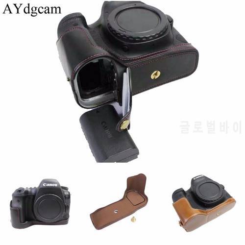 New Pu Leather Video Camera Case Bag Cover Half Body For Canon 6D II 6D Mark II 6D2 Camera Open Battery Design