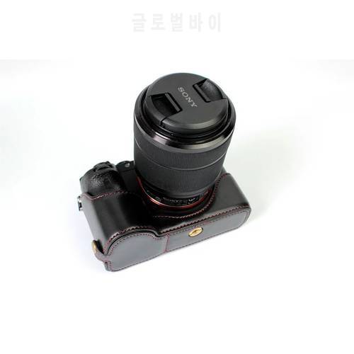 PU Leather Half Case for sony ILCE-7II A7RII A7MII Digital A7II Camera Brown/Black/Coffee
