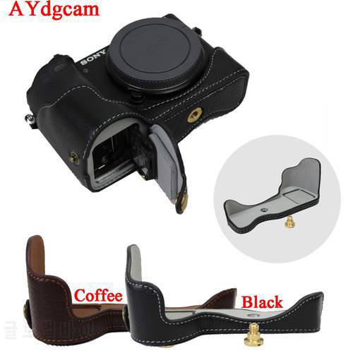 New Genuine Leather Camera Case Bag For Sony ILCE 6500 A6500 Camera Half Bag Bottom Case With Open battery Design